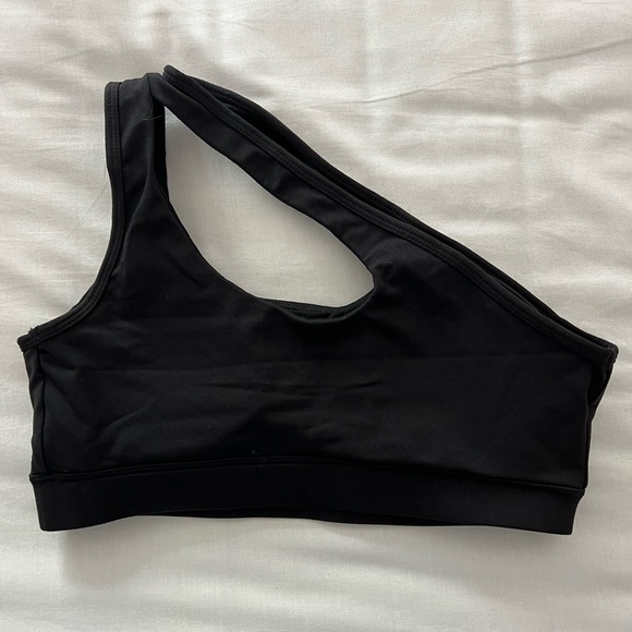 Padded One Shoulder Sports Bra - Picture 2 of 3